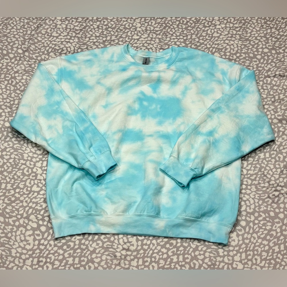 Tropical teal tie dye crewneck